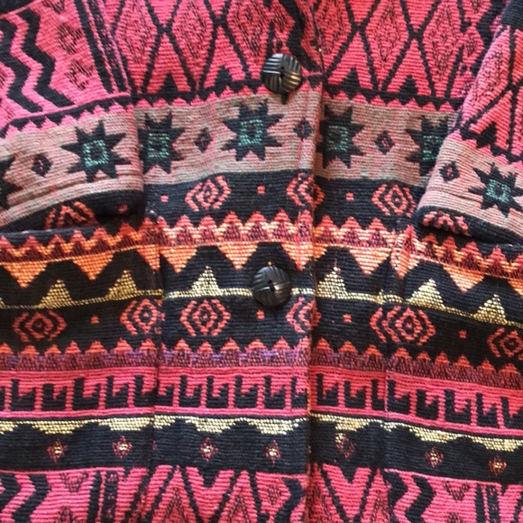 Chico’s Design Vintage 100% Cotton Tapestry Coat L - Picture 4 of 7